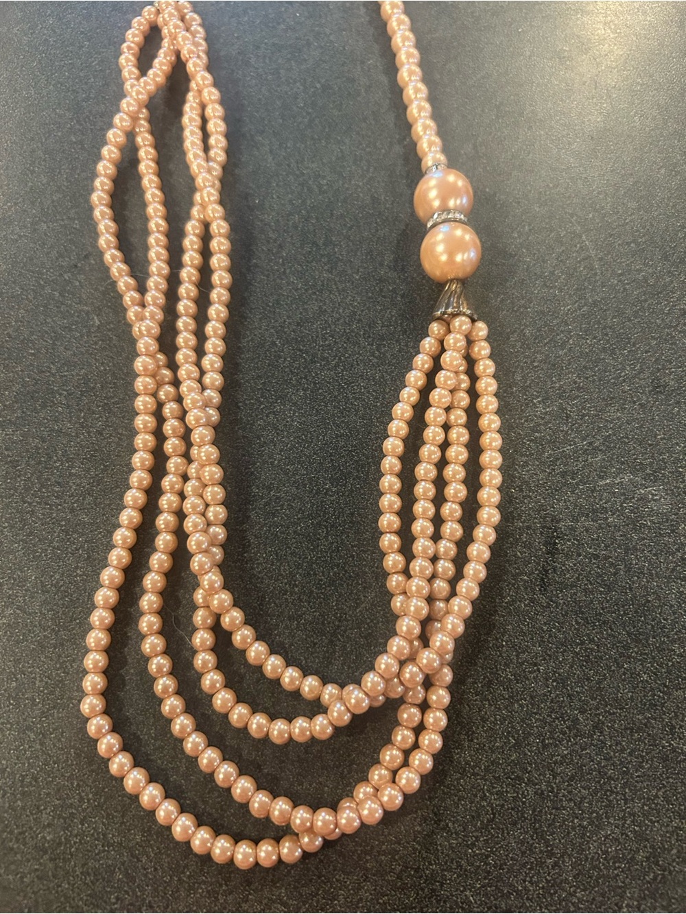 Vintage Multi-Strand Blush Pink Pearl Necklace - Women Jewelry
